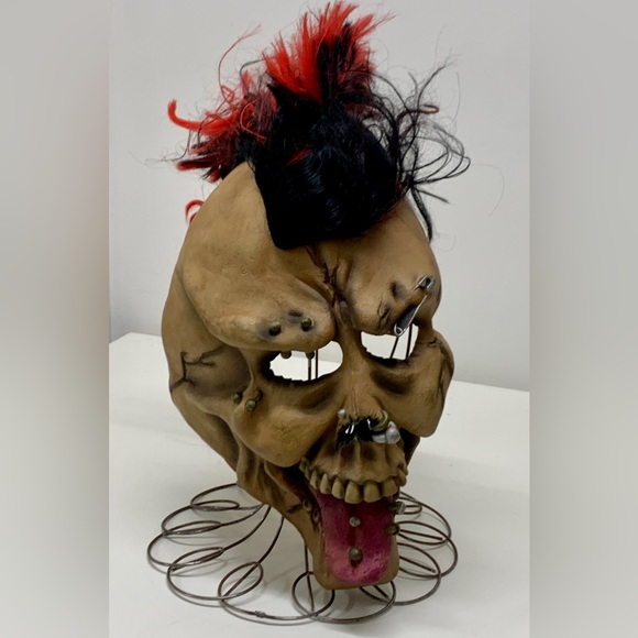 Y2K Vintage Rubber Mohawk Facial Piercing Punk Skull Death Mask Adult One Size - Picture 8 of 16